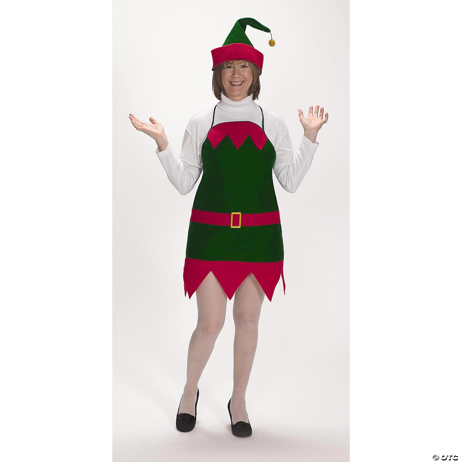 adults elf christmas apron & hat set~ae7062