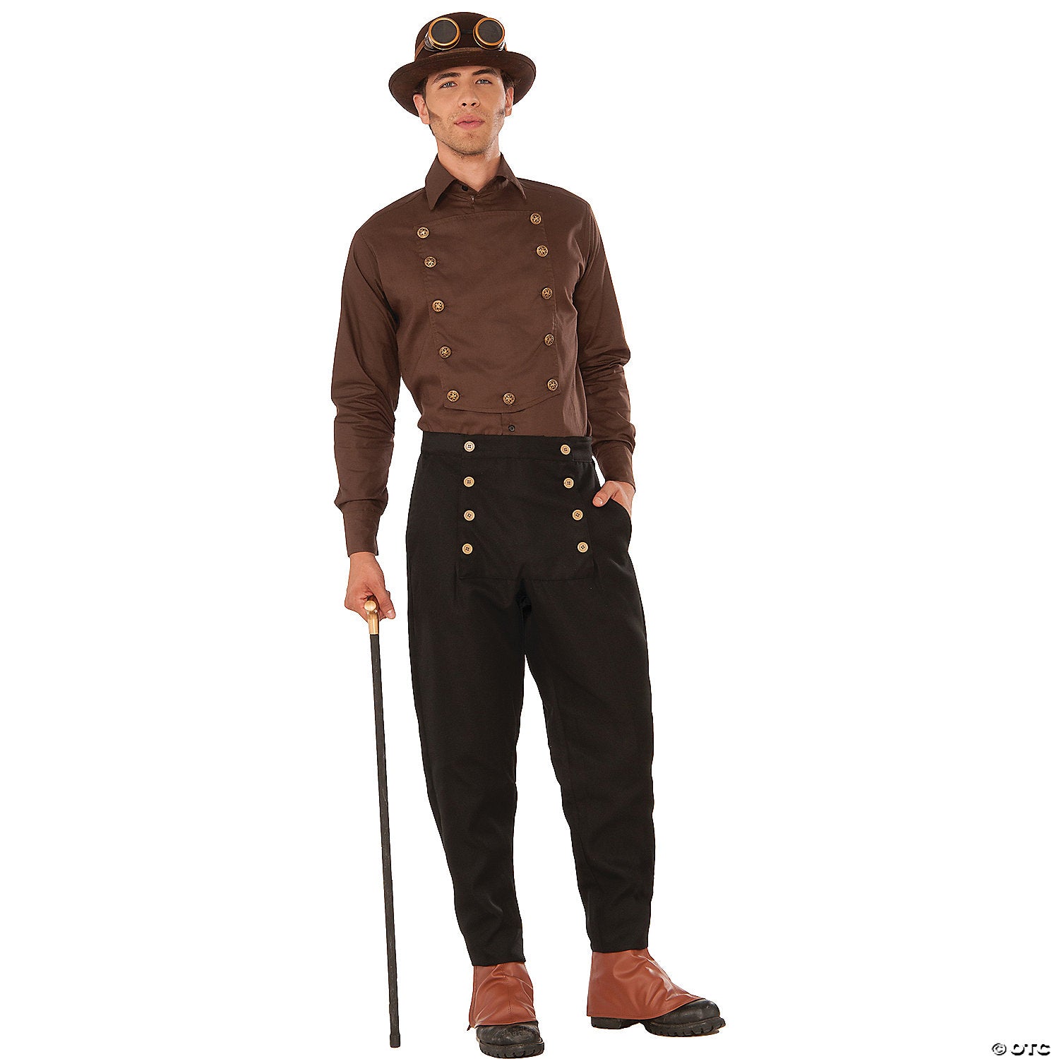 men s brown steampunk shirt~fm76370