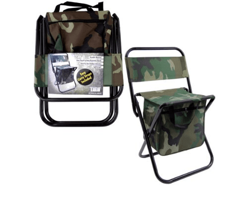 Folding Ice Fishing Chair Camping Seat with Storage Bag