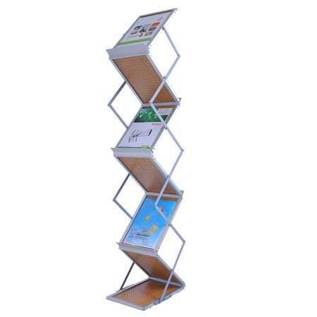 Folding Literature Stand Floor Magazine Rack 6 Pocket