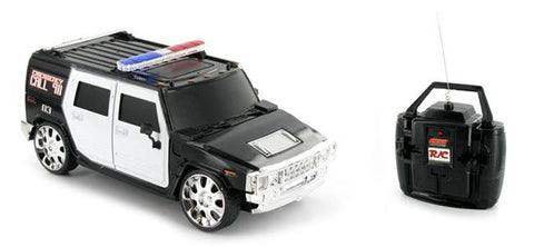 Mini Remote Control (RC) Hummer H2 Police Truck W/Chrome Rims & Lights