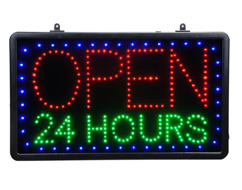 Open 24 Hours Electronic LED Display Sign Window