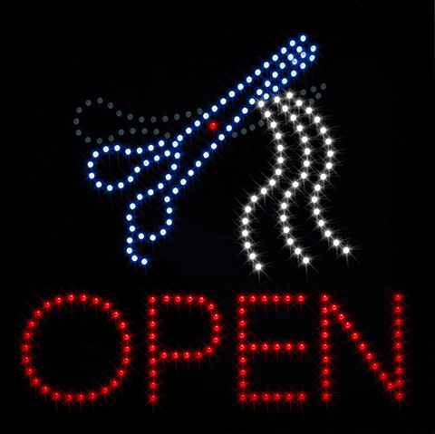 Open Moving Scissor LED Sign Window Display