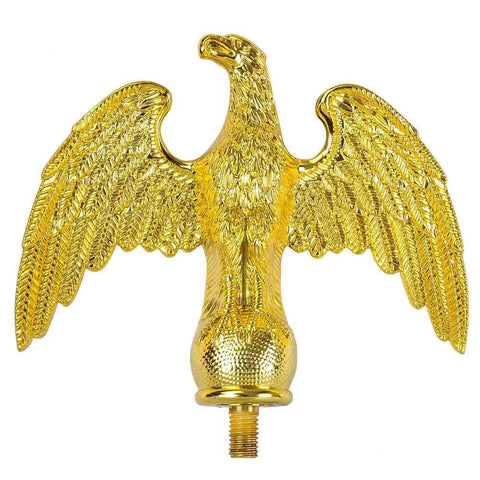 Outdoor Flag Pole Top Finial Golden Plastic Eagle