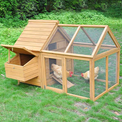 Poultry Chicken Coop Wood Hen House & Tractor Run