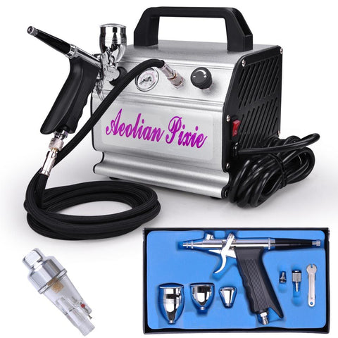 Pro Pistol Trigger Gravity Feed Airbrush Compressor Kit