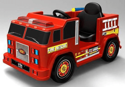 Children Red Ride On Fire Truck W/Lights & Ladder