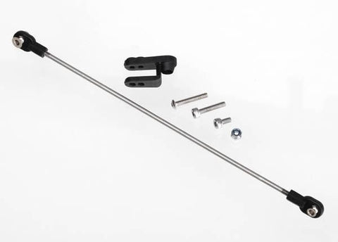 Rudder pushrod, assembled/ servo horn/ 3x18mm BCS (stainless) (1)/ 3x15mm CS (stainless) (1)/ 3x6mm CS (stainless) (1)/ NL 3.0 (1)