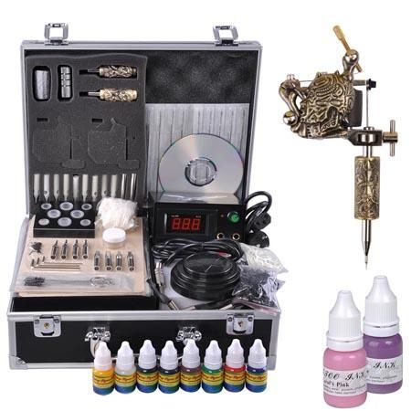 Skull Series 1 Gun Tattoo Kit Machine LCD - Brain