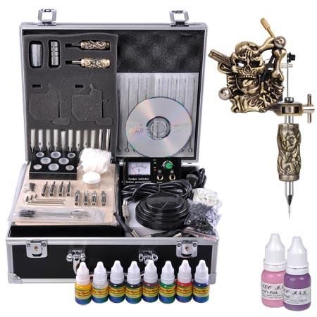 Skull Series 1 Gun Tattoo Kit Machine - Thinking