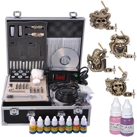 Skull Series 4 Guns Tattoo Kit Machine LCD - Medusa I