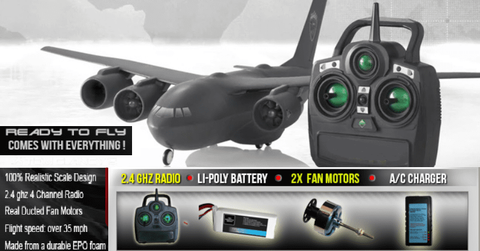 Stinger Remote Control Airplane Jet With Remote & Battery Pack