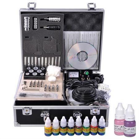 Tattoo Supplies Kit- Power Supply Needle Ink Practice Skin I