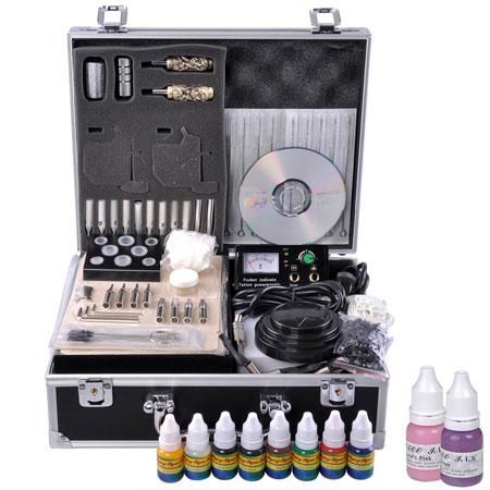 Tattoo Supplies Kit- Power Supply Needle Ink Practice Skin II