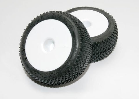 Tires & wheels, assembled, glued (white dished 2.2'' wheels, Response Pro 2.2'' tires, foam inserts) (2)