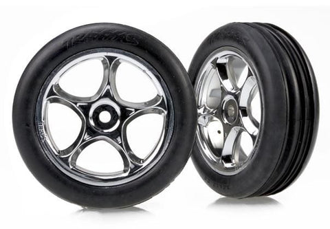 Tires & wheels, assembled (Tracer 2.2'' chrome wheels, Alias ribbed 2.2'' tires) (2) (Bandit front, soft compound w/ foam inserts)