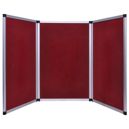 Trade Show Tabletop Folding Panel Display 3 Panels 6' Burgundy Red