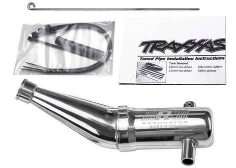 Tuned pipe, Resonator, R.O.A.R. legal (aluminum, double-chamber) (fits Maxx vehicles with TRX Racing Engines)