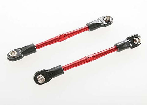 Turnbuckles, aluminum (red-anodized), toe links, 59mm (2) (assembled with rod ends & hollow balls) (requires 5mm aluminum wrench #5477)