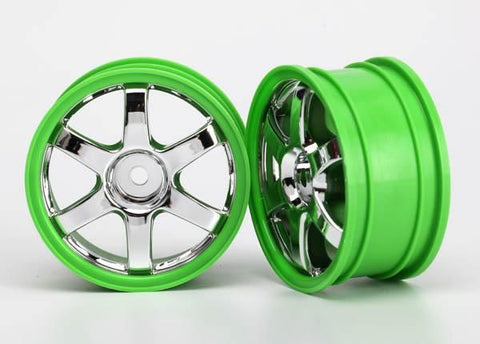 Wheels, Volk Racing TE37 (chrome/green) (2)