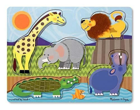 Zoo Animals Touch and Feel Puzzle  5 Pieces